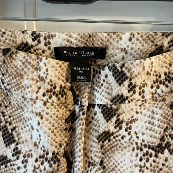 Animal print pants. Front zip with hook and eye closure. 97/3 cotton/ spandex. - Picture 2 of 3